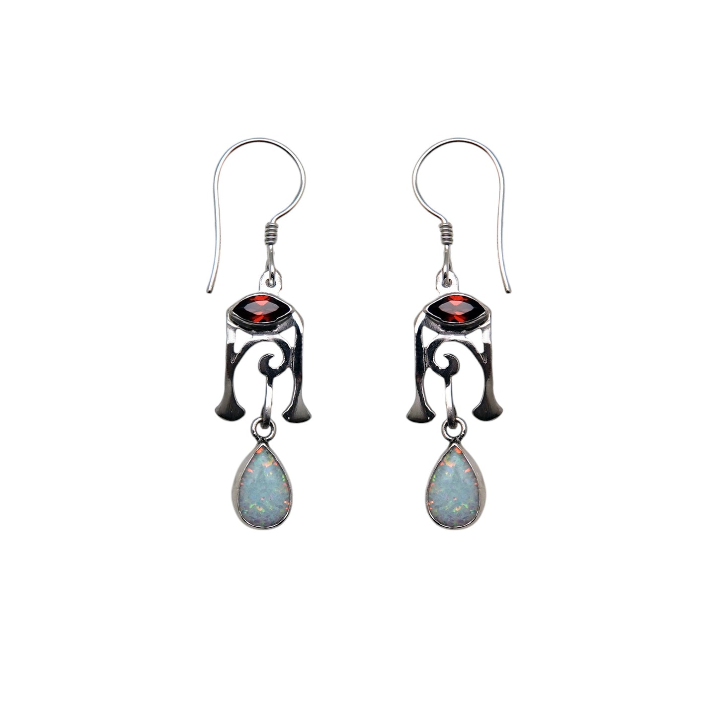 (321CGAOPS) Silver Multistone Earring