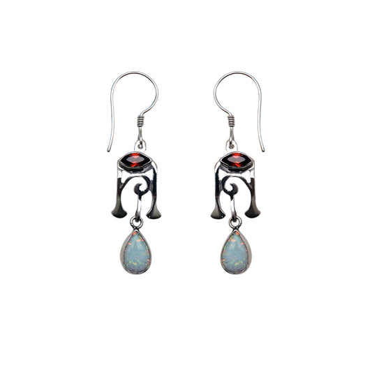 (321CGAOPS) Silver Multistone Earring
