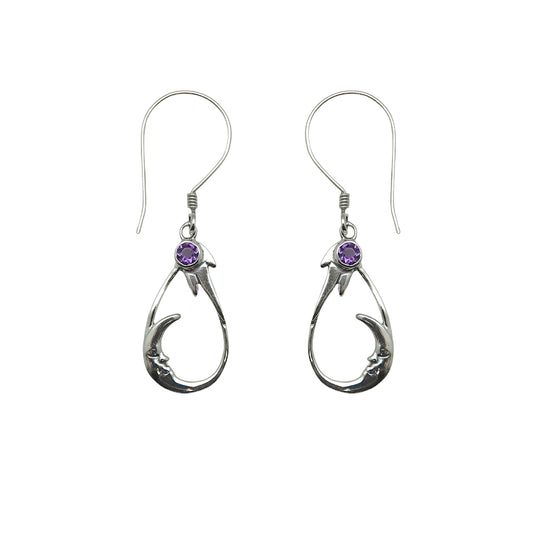 (322CAM) Silver Gemstone Earring