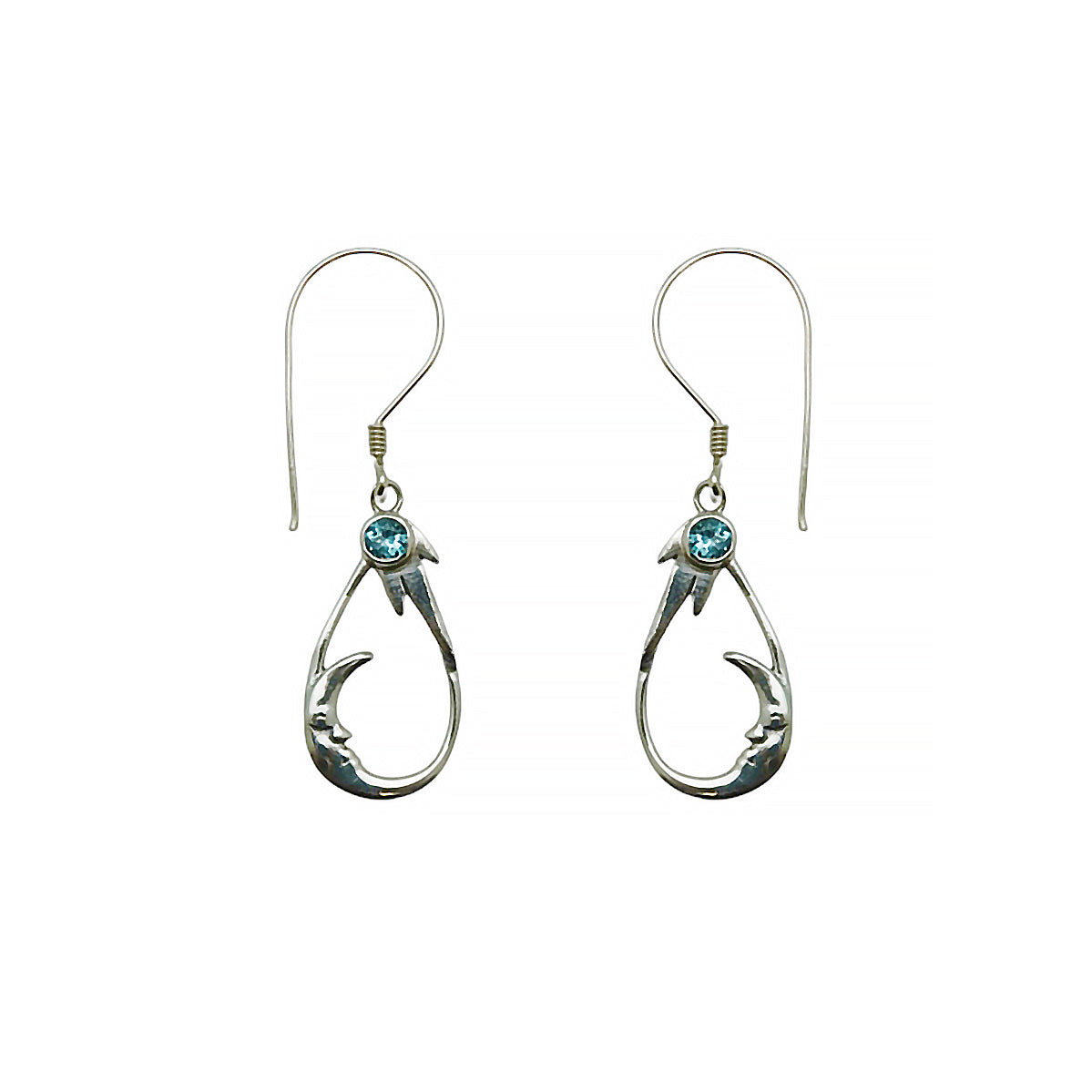 (322CBT) Silver Gemstone Earring