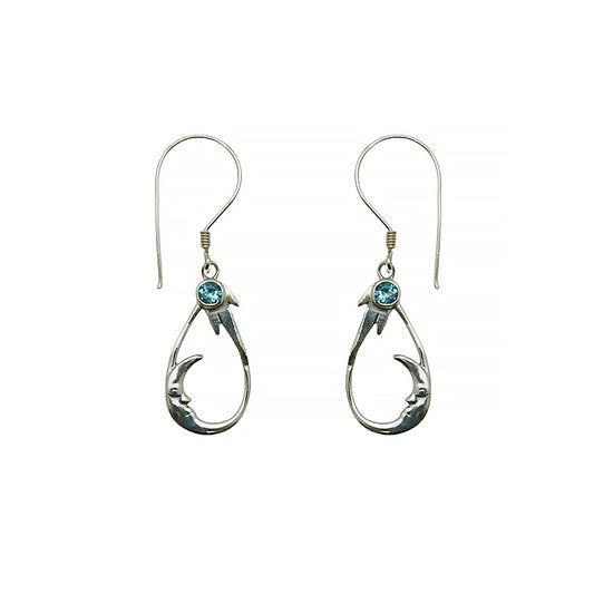 (322CBT) Silver Gemstone Earring