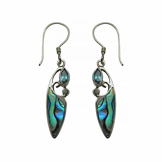 (331ABTPAUA) Silver Earring With Shell and Gemstone