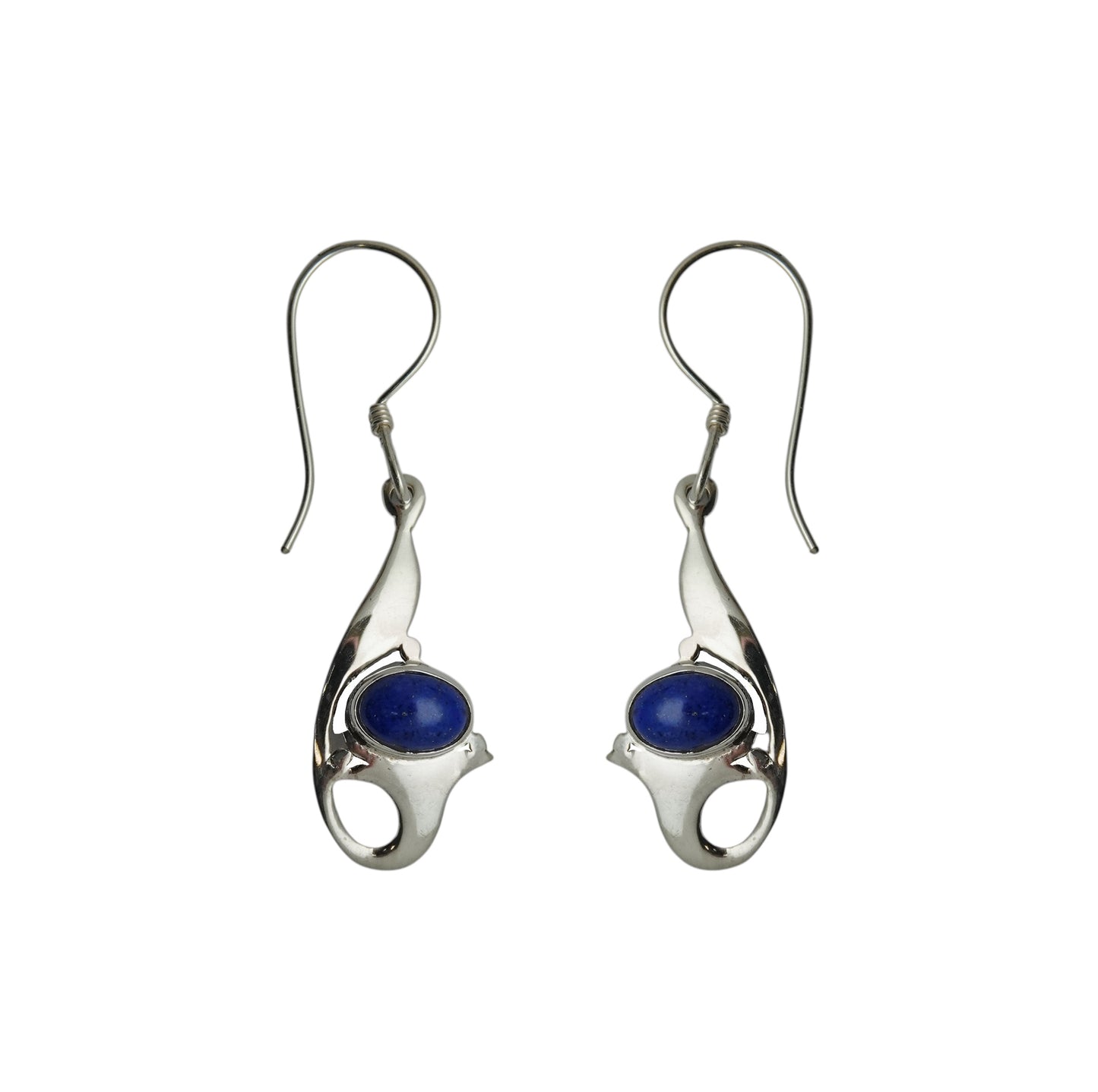 (332CLA) Silver dangle earring in natural lapis