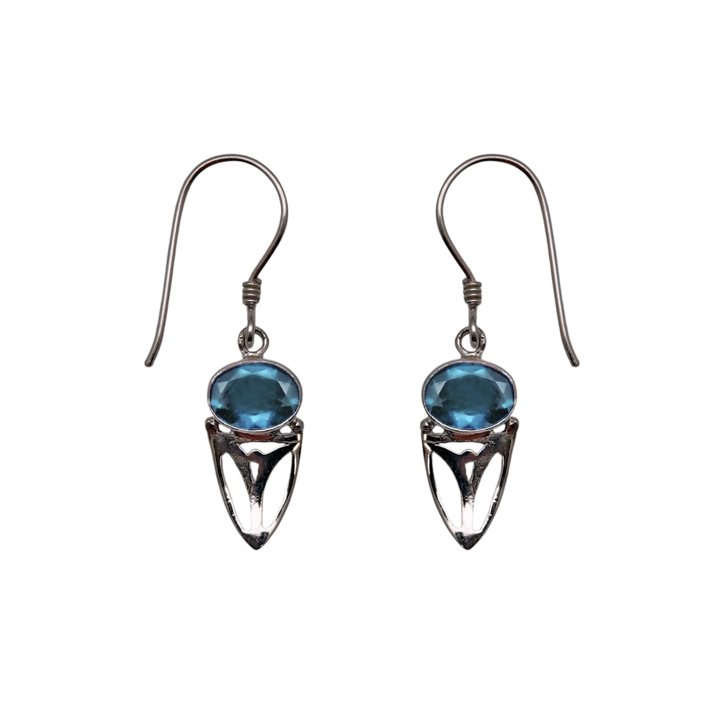 (336CSBQ) Swiss Blue Quartz Silver Earring