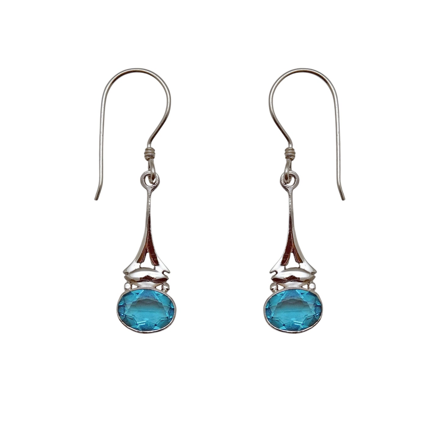 (341CSBQ) Swiss Blue Quartz Sterling Earrings
