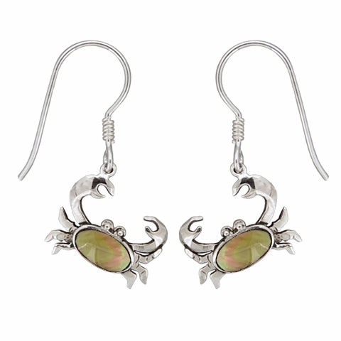 (353TAN) Silver Shell Earrings