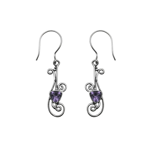 (358AAM) Silver Gemstone Earring