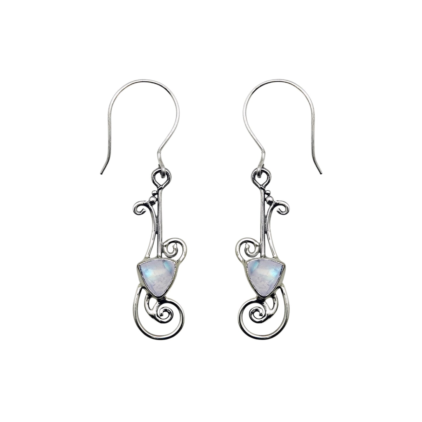 (358ABMS) Silver Gemstone Earring