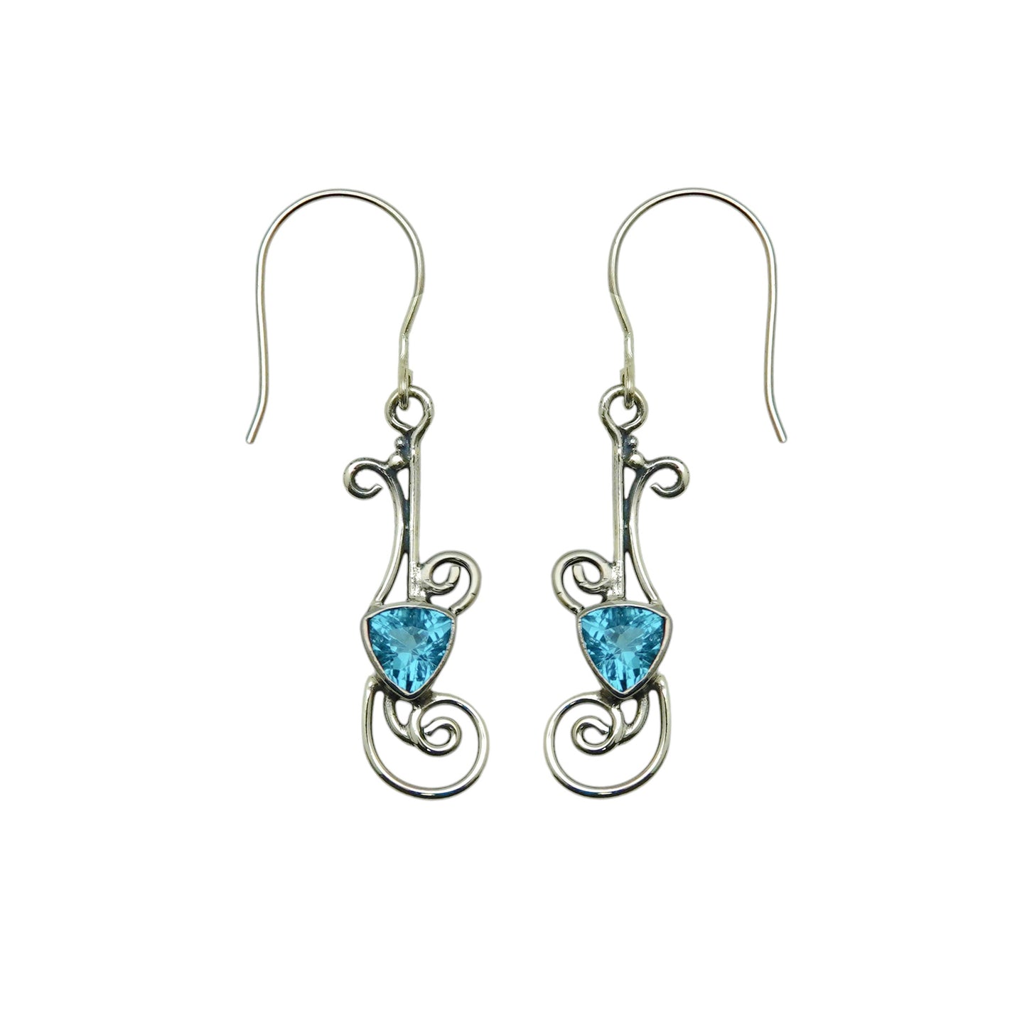 (358ABT) Silver Gemstone Earring