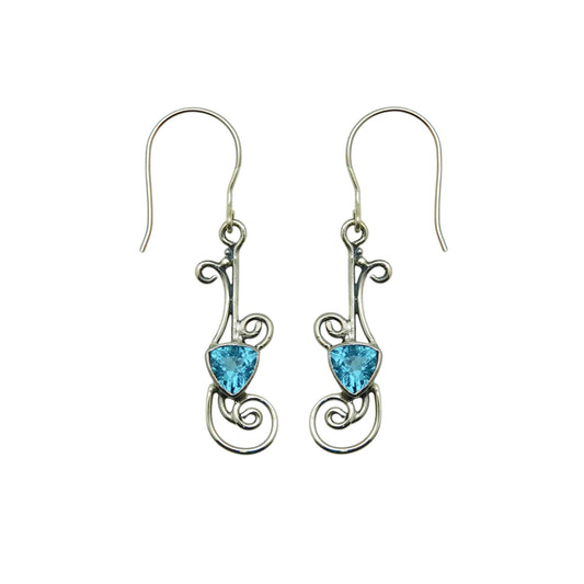 (358ABT) Silver Gemstone Earring