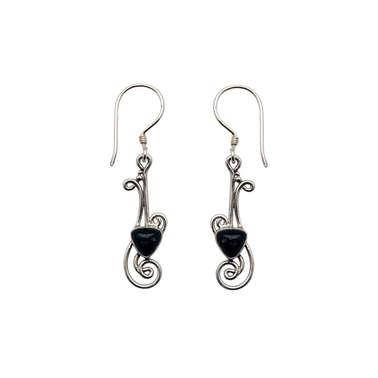 (358AON) Silver Gemstone Earring