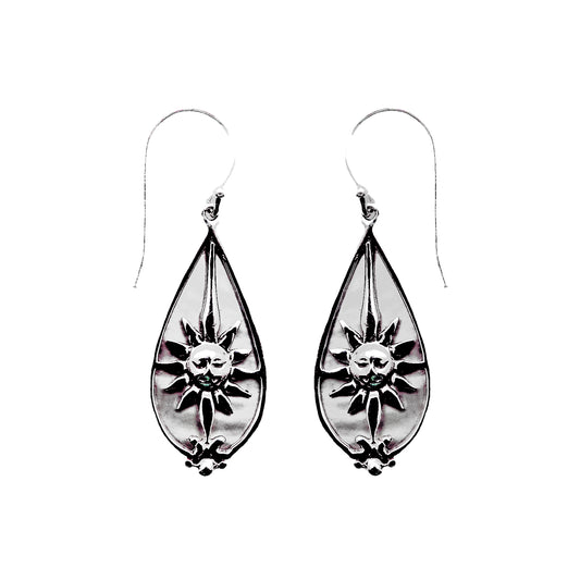 (377BMOP) Silver Sun with Mother of Pearl Earring