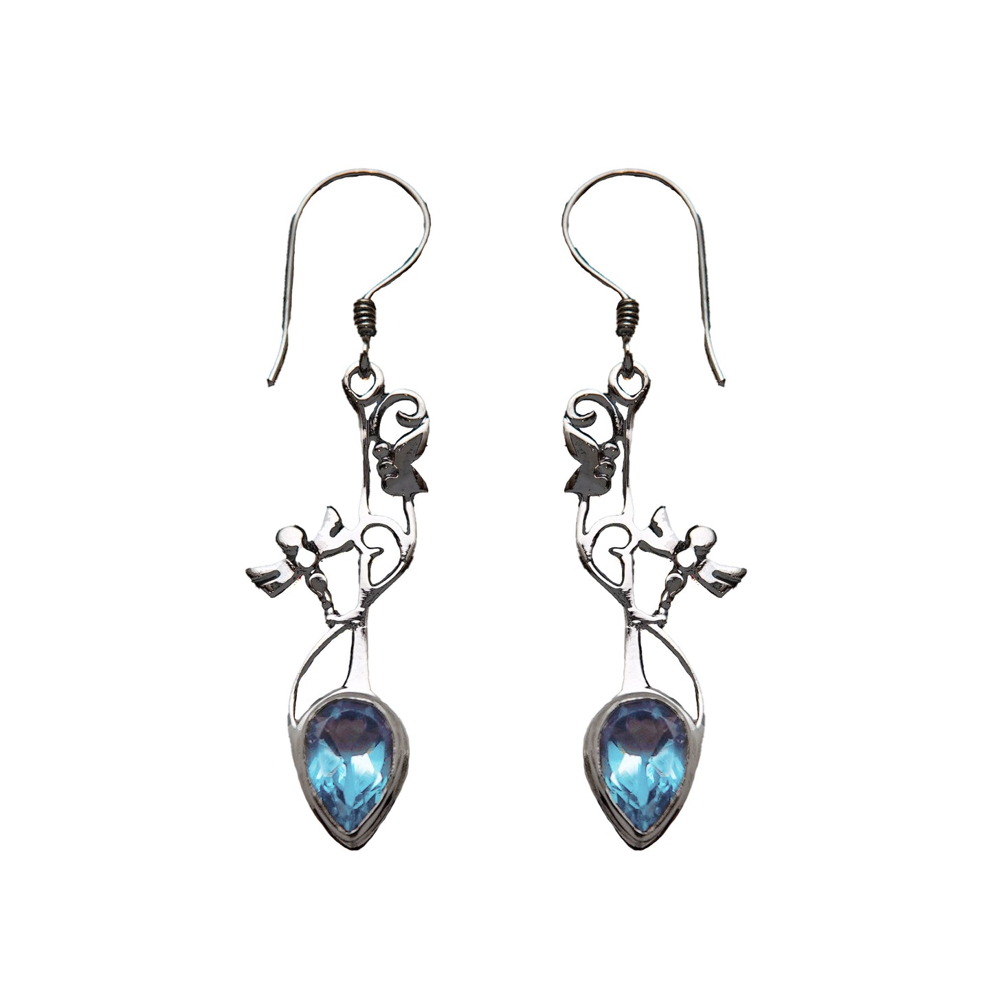 (385BBT) Dangle earring with nature motif