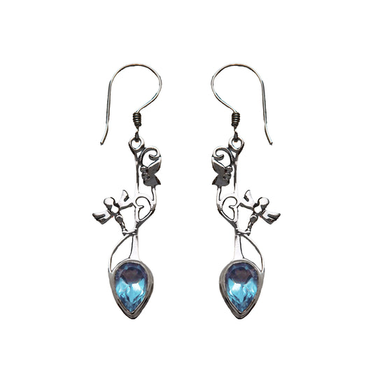 (385BBT) Dangle earring with nature motif