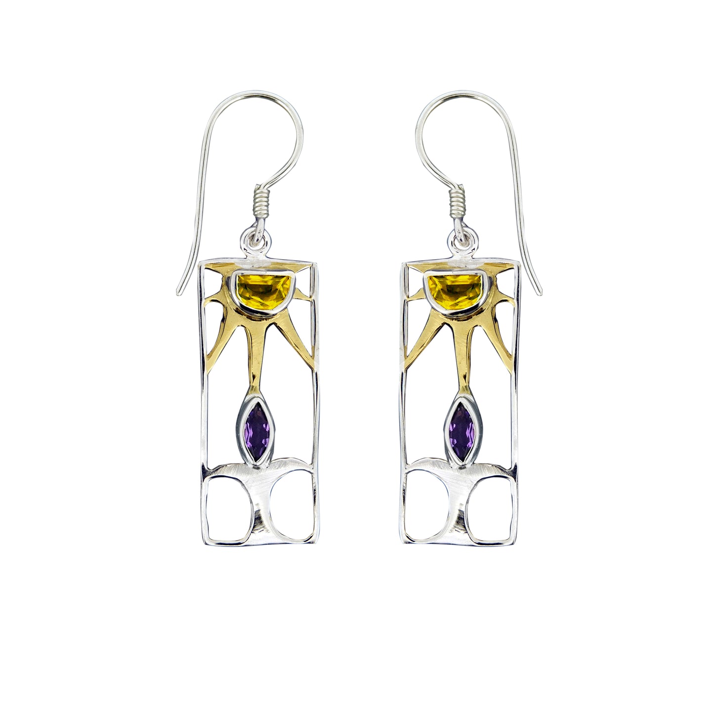 (389CIAM) Citrine & Amethyst Earrings