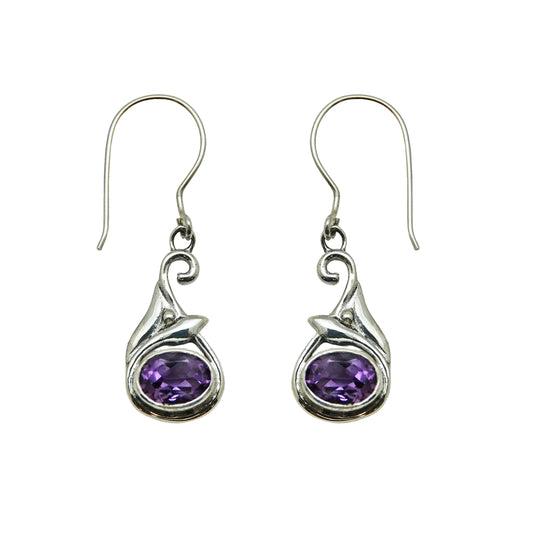 (391BAM) Compact dangle gemstone earring