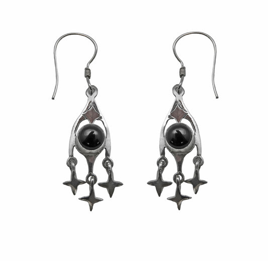 (395BON) Silver Dangle Gemstone Earring