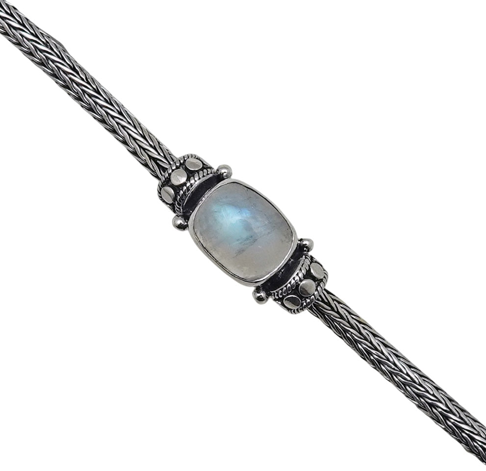 (517FBMS) Sterling Silver Blue Moonstone Bracelet