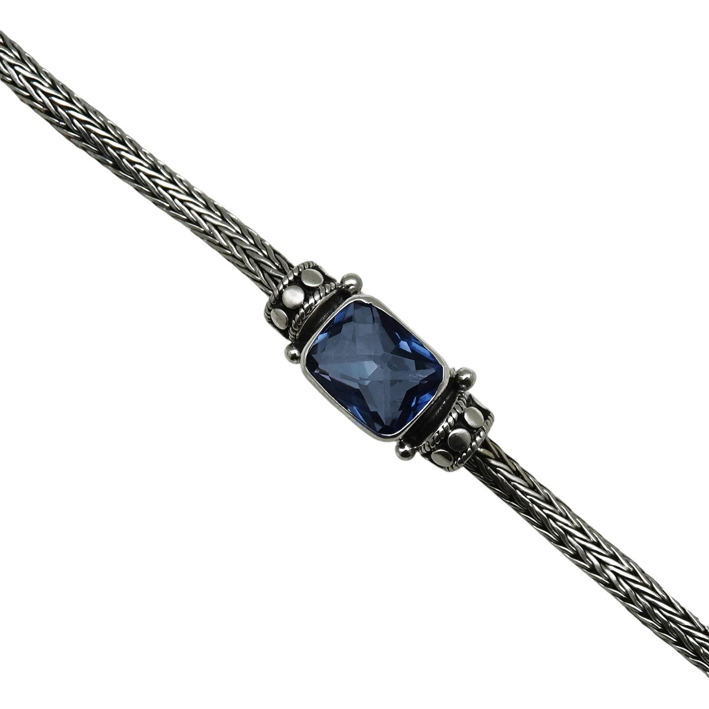 (517FBQ) Sterling Silver Blue Quartz Bracelet
