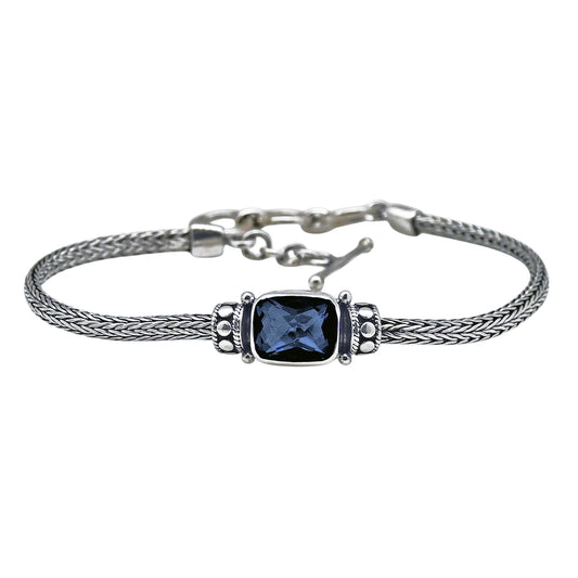 (517FBQ) Sterling Silver Blue Quartz Bracelet