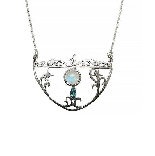(658EBMSBT) Silver Gemstone Necklace