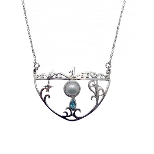 (658EPLBT) Silver Gemstone Necklace