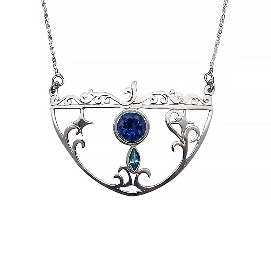 (658EBQBT) Silver Gemstone Pendant