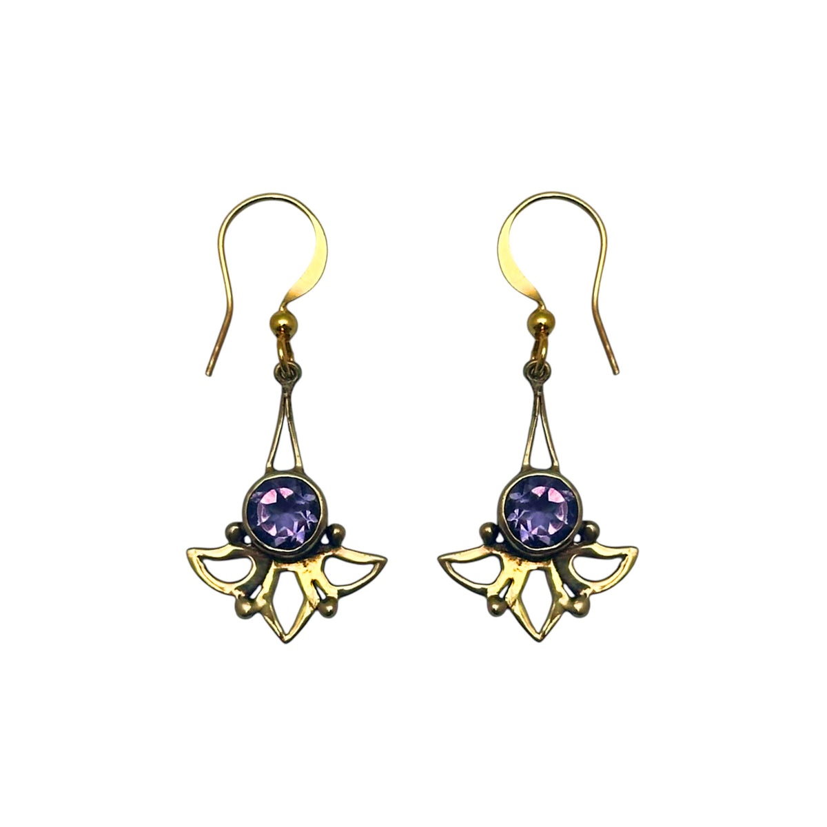 (BR103AM) Amethyst Wing Earrings