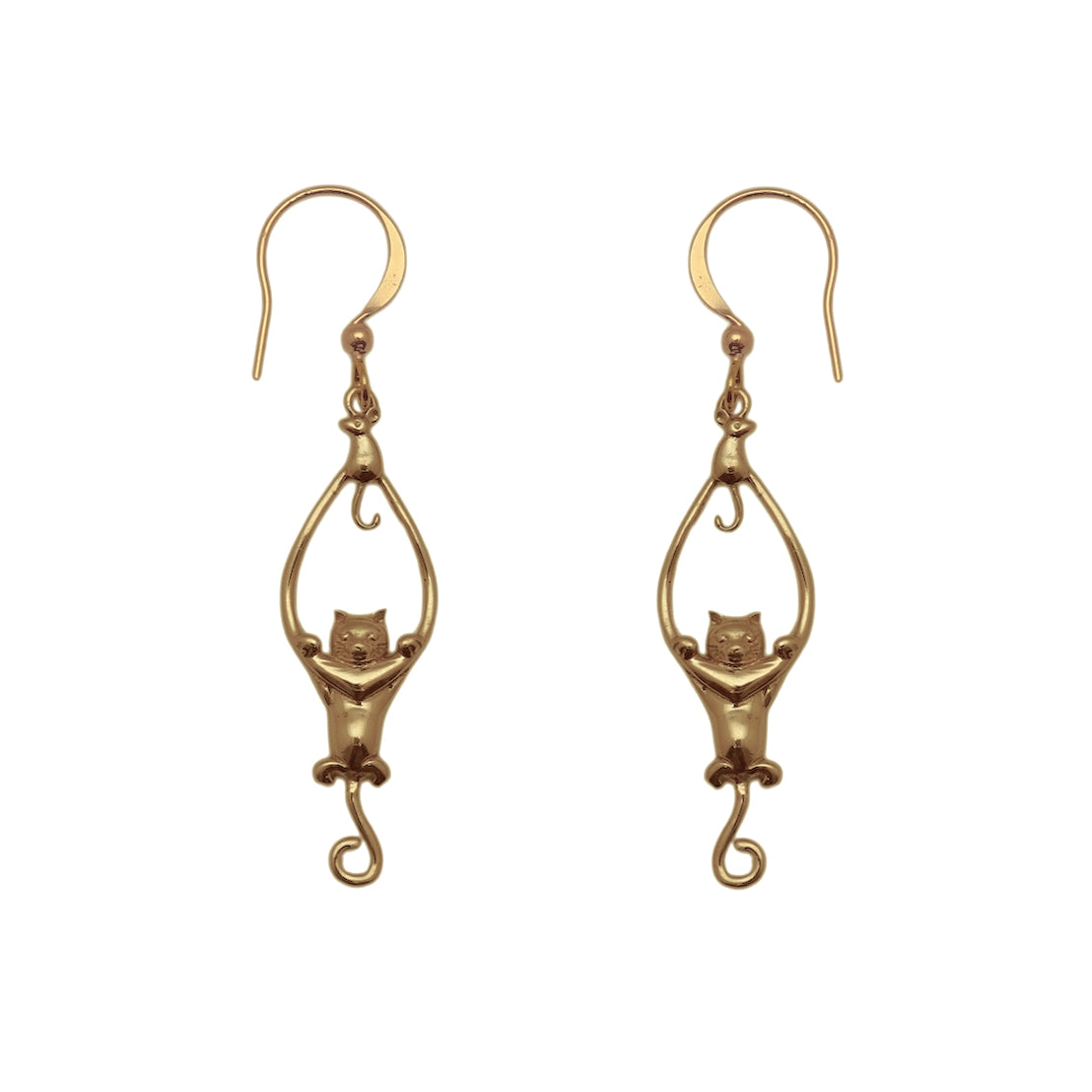 (BR111) Whimsical Cat & Mouse Dangle Earrings