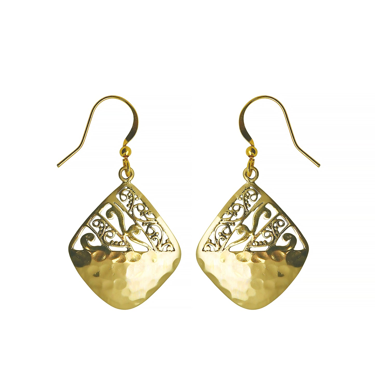 (BR214X) Dangle earring in gold tone