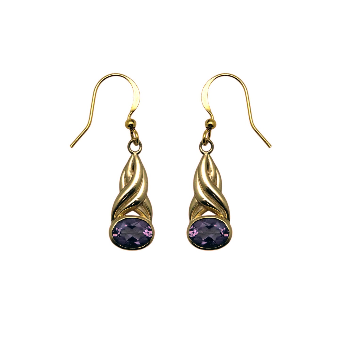 (BR317BAM) Gemstone earring in gold tone