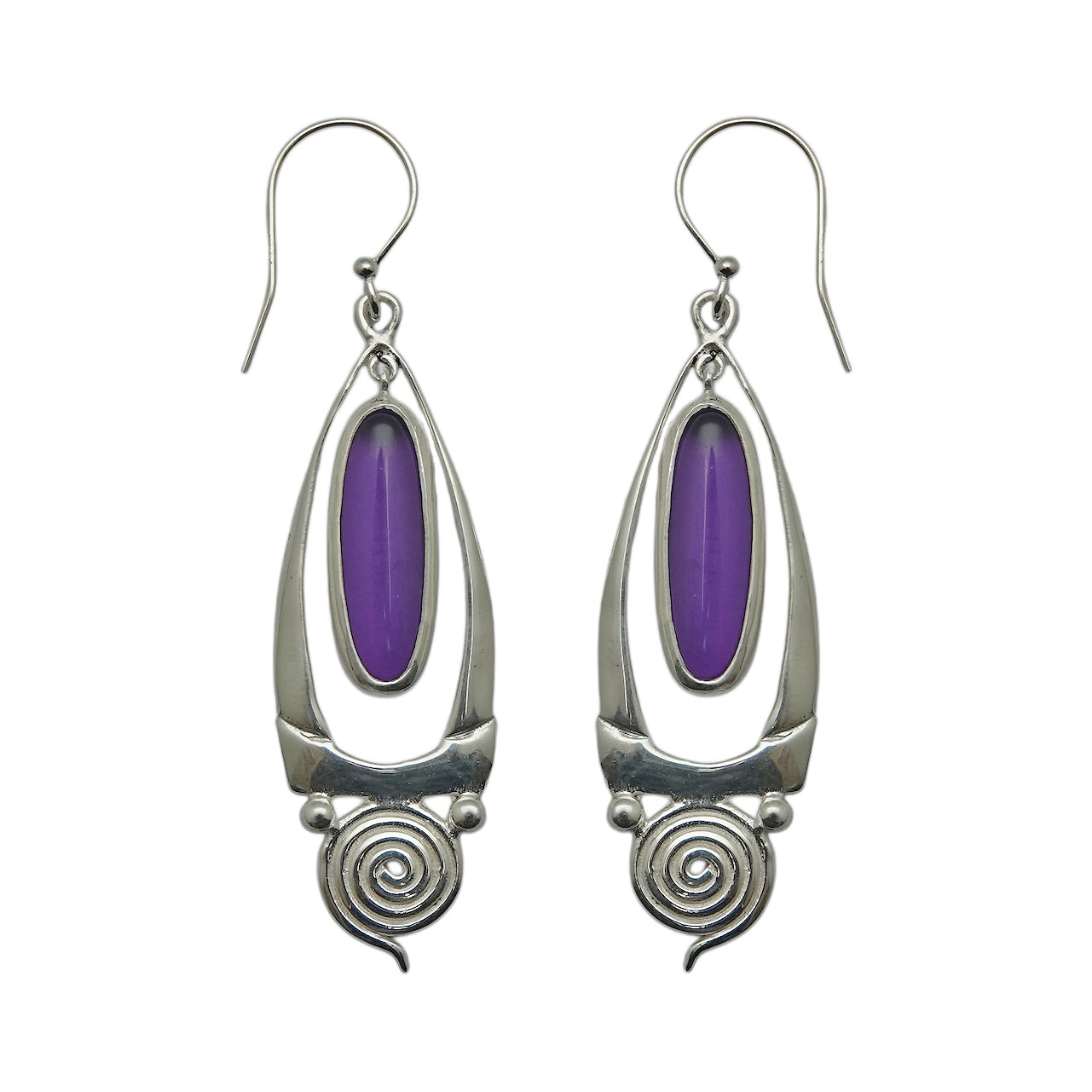 (SP108AMC) Spiral Amethyst Cabochon Earrings