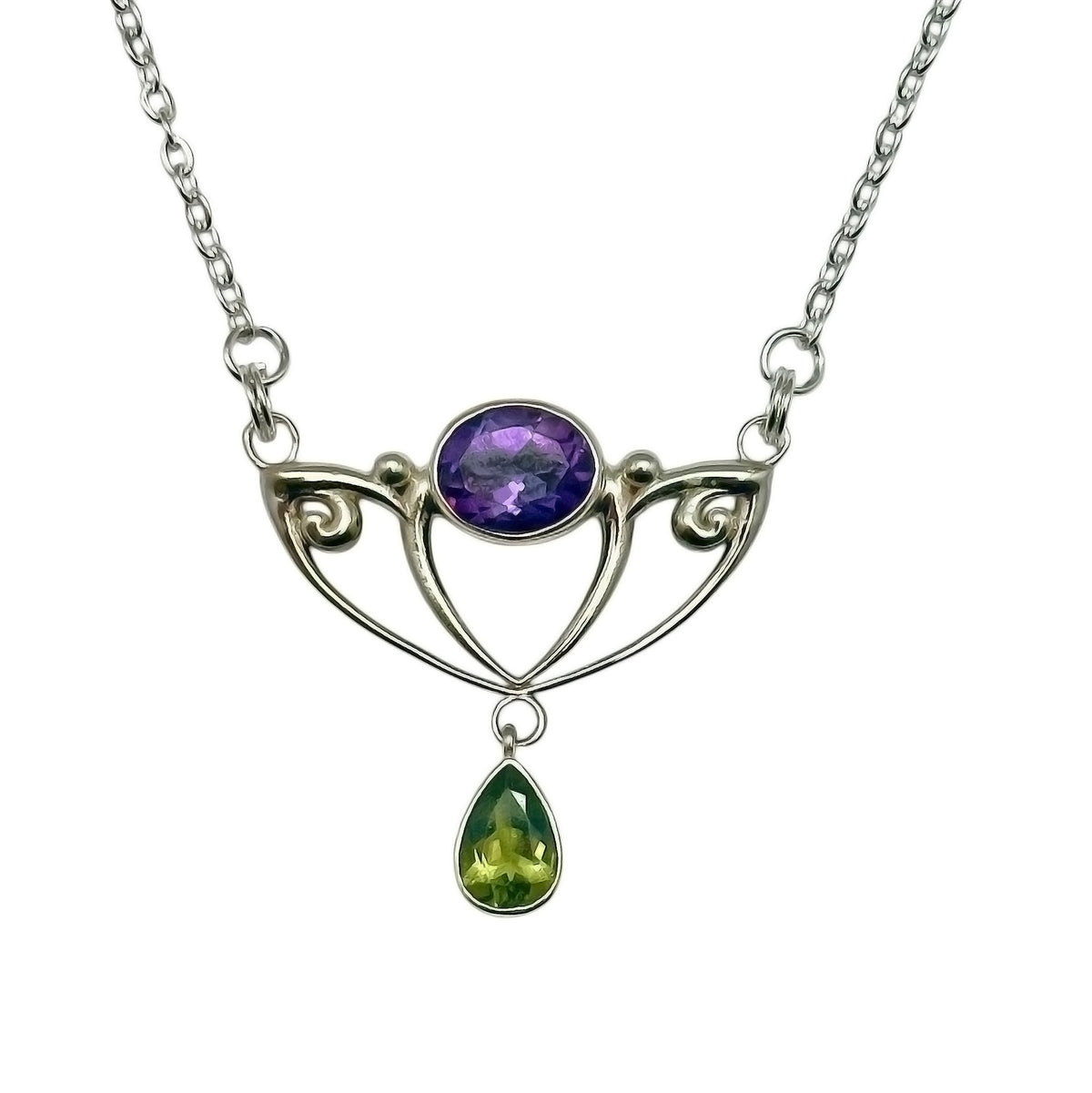 (SP604AMPE) Art Nouveau Combination Statement Necklace