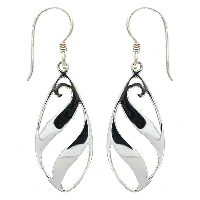 (217VSS) Silver Wave Drop Earring