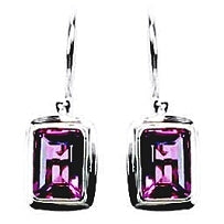 (234IAM) Small Block Amethyst Earrings