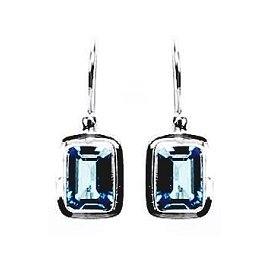 (234IBT) Small Block Swiss Blue Topaz Earrings