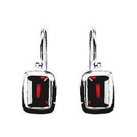 (234IGA) Small Block Garnet Earrings