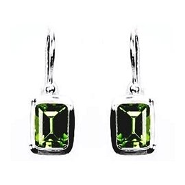 (234IPE) Small Block Peridot Earrings