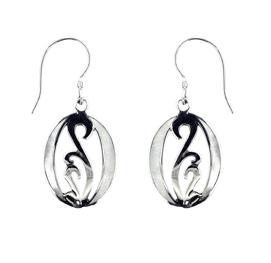 (237XMOP) Mother Of Pearl Inlay Silver Earring