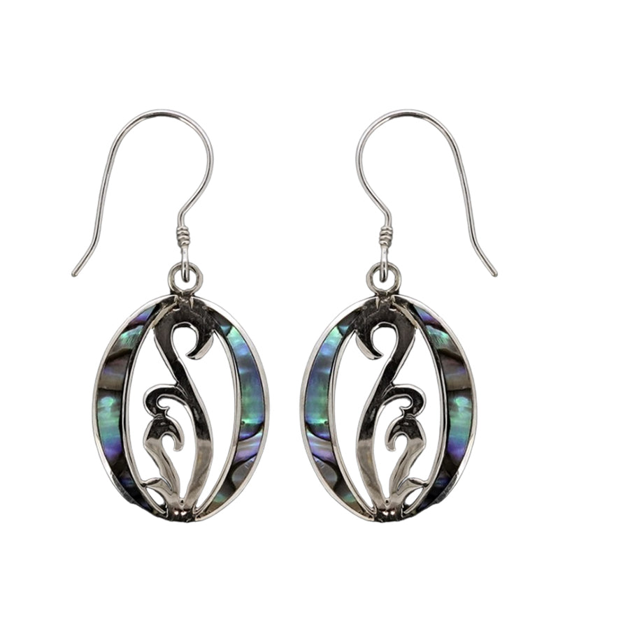 (237XPAUA) Paua Shell Inlay Silver Earring
