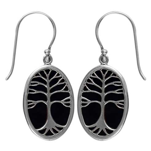(241SDK) Dark Shell Tree of Life Earring