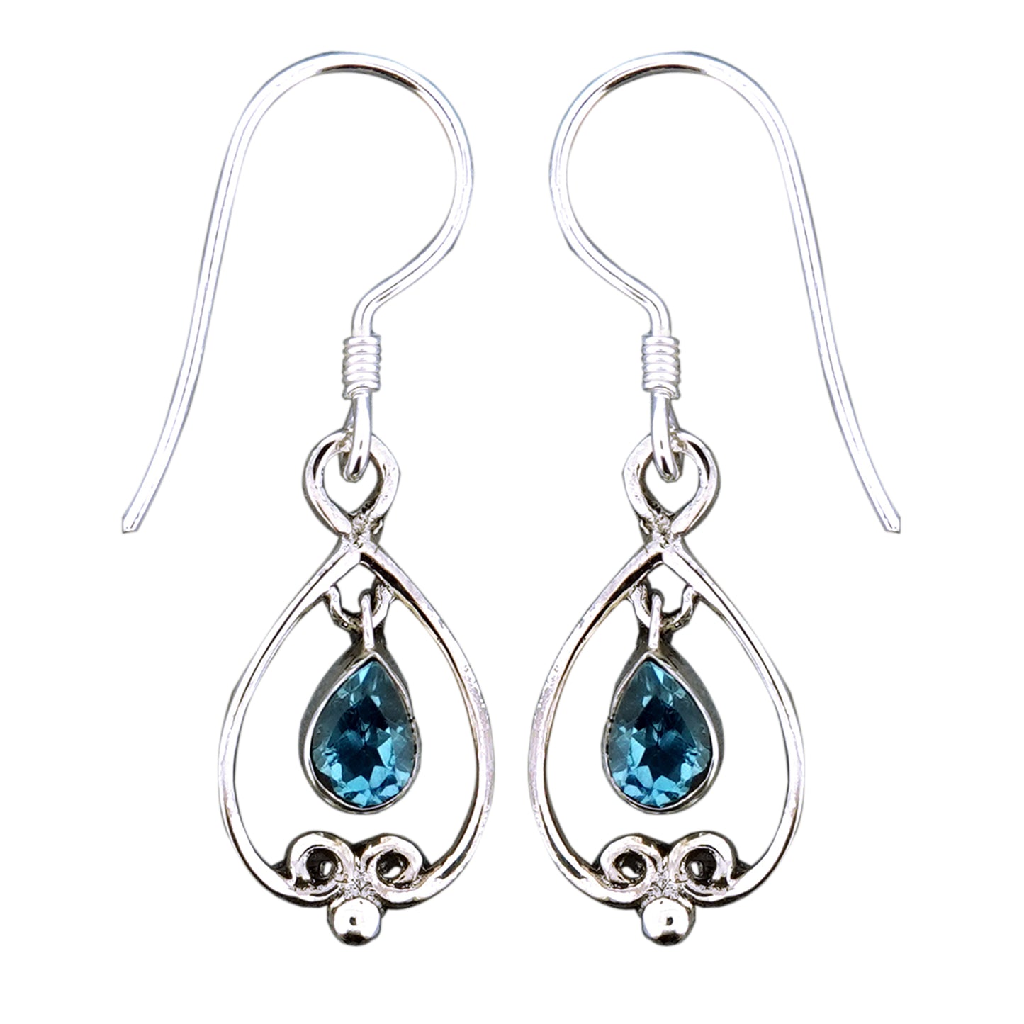 (247NBT) Swiss Blue Topaz Earrings