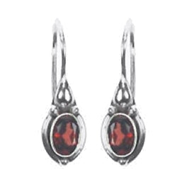 (274IGA) Fixed Hook Garnet Earrings