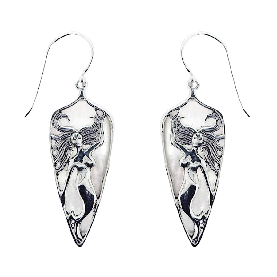 (299XMOP) Mother Of Pearl Mermaid Earrings