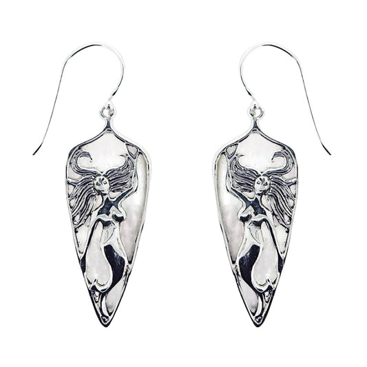 (299XMOP) Mother Of Pearl Mermaid Earrings