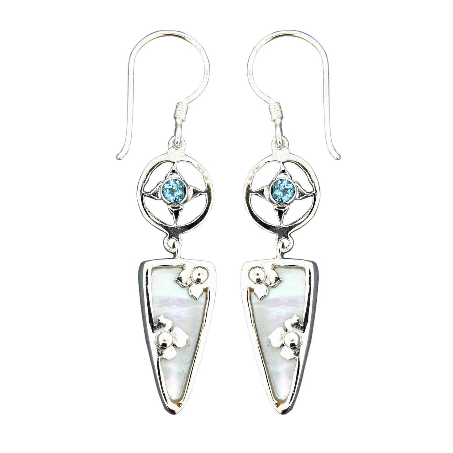 (304BTMOP) Swiss Blue Topaz Earrings