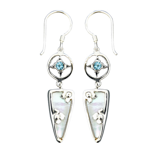 (304BTMOP) Swiss Blue Topaz Earrings
