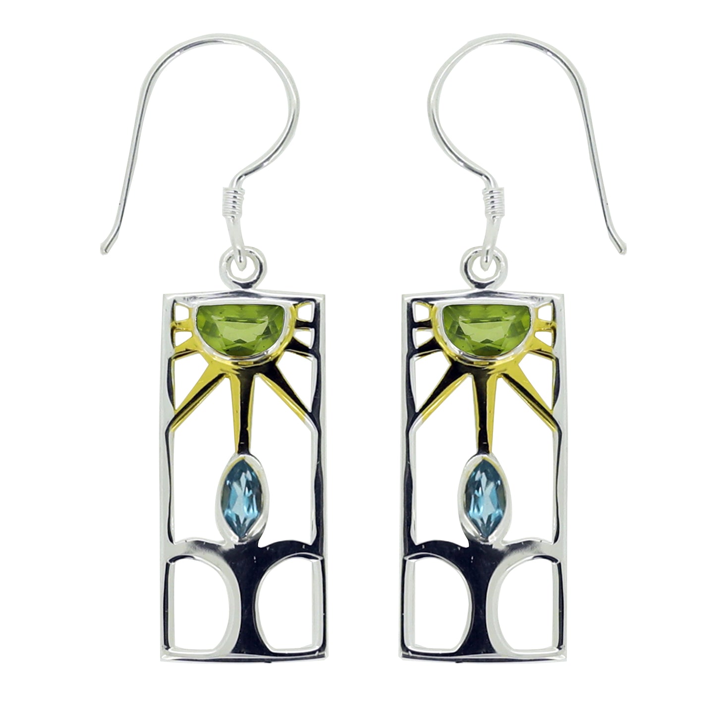 (389PEBT)Peridot and Blue TopazEarrings