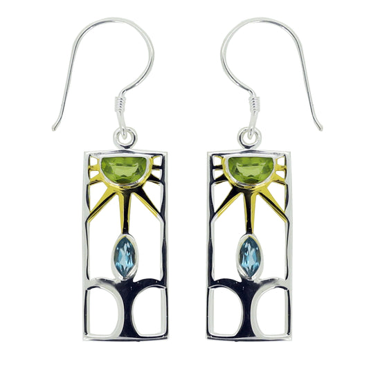 (389PEBT)Peridot and Blue TopazEarrings