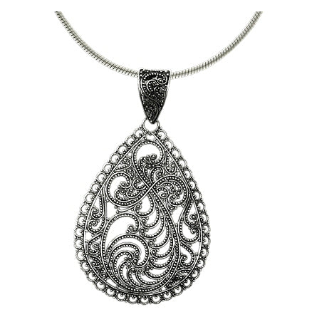 (653C) Granulated Tear Drop Pendant
